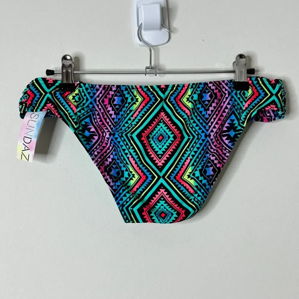 Sundazed Viva Ruched Hipster Bikini Bottoms Women's Swimsuit Blank Multi Medium
